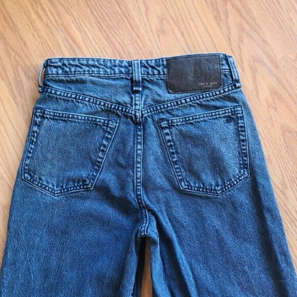 RAG & BONE MAYA HIGH-RISE ANKLE WIDE LEG JEANS RIGID DENIM BRIDE TRAIL BLUE 24 - Picture 5 of 9